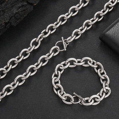 Hip-hop Solid Color Stainless Steel Plating Bracelets Necklace