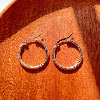 1 Pair Fashion Circle Stainless Steel Plating Earrings