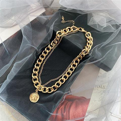 Fashion Portrait Alloy Wholesale Layered Necklaces