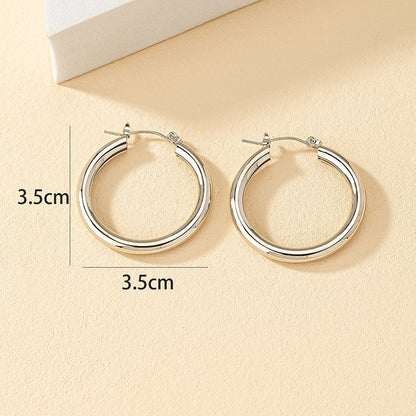 1 Pair Fashion Round Plating Alloy Hoop Earrings