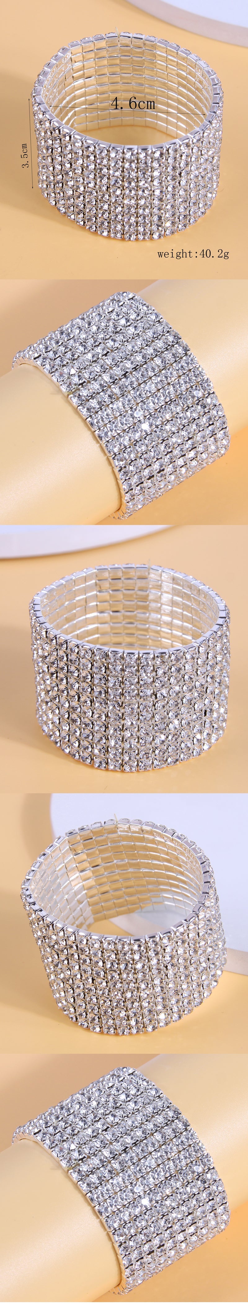 1 Piece Fashion Solid Color Ferroalloy Inlay Rhinestones Women's Bracelets