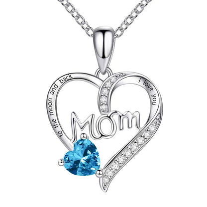 Mama Heart Shape Alloy Plating Artificial Diamond Mother's Day Women's Pendant Necklace