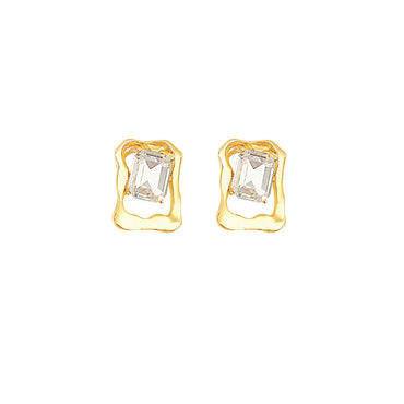 1 Pair Simple Style Square Alloy Inlay Rhinestones Women's Earrings