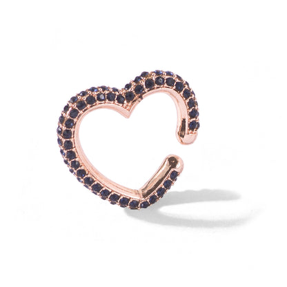 Wholesale Jewelry Fashion C Shape Pentagram Heart Shape Alloy Rhinestones Plating Inlay Ear Clips