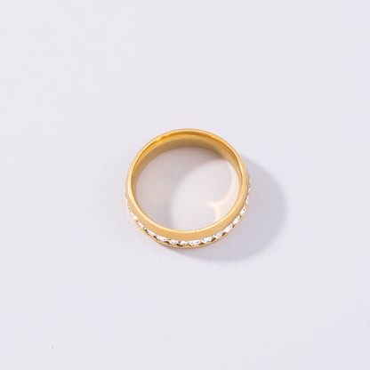 1 Piece Simple Style Round Stainless Steel Resin Plating Inlay Zircon Gold Plated Women's Rings