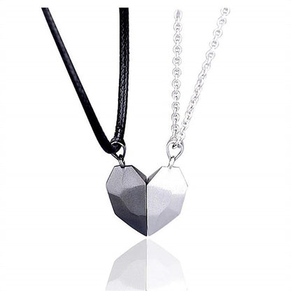 1 Set Simple Style Heart Shape Alloy Plating Couple Pendant Necklace