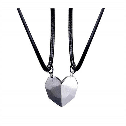 1 Set Simple Style Heart Shape Alloy Plating Couple Pendant Necklace