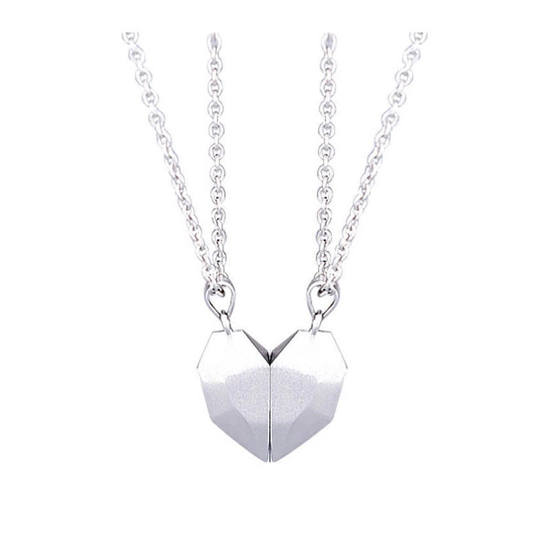 Romantic Heart Shape Alloy Plating Couple Pendant Necklace