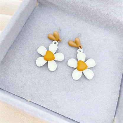 1 Pair Retro Heart Shape Flower Bow Knot Alloy Inlay Artificial Pearls Rhinestones Women's Earrings