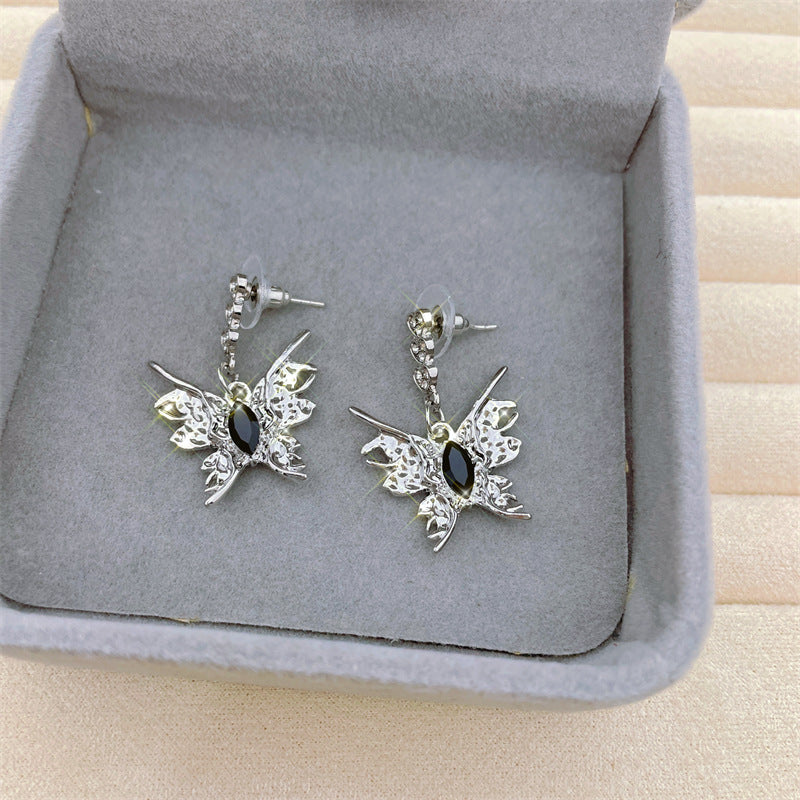 1 Pair Retro Heart Shape Flower Bow Knot Alloy Inlay Artificial Pearls Rhinestones Women's Earrings