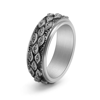 Retro Eye Stainless Steel Plating Rings