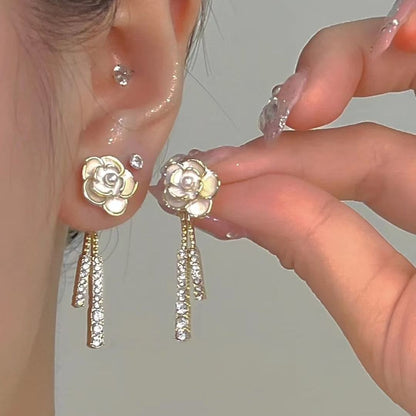 1 Pair Simple Style Heart Shape Inlay Alloy Zircon Drop Earrings Ear Studs