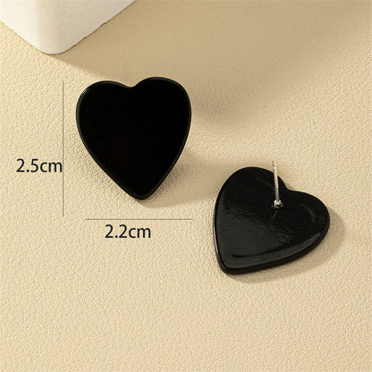 1 Pair Fashion Simple Style Heart Shape Arylic Women's Ear Studs