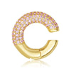 1 Piece Glam C Shape Inlay Copper Zircon Ear Clips