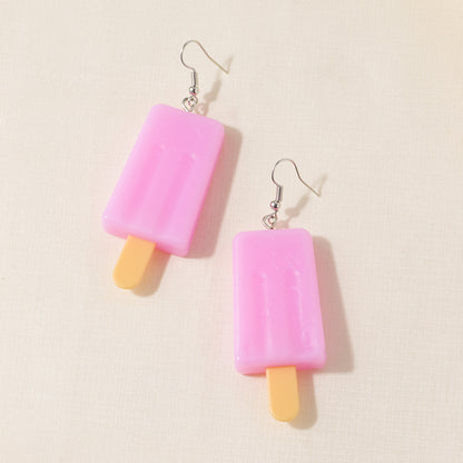 Europe And America Cross Border Fashion Popular Creative New Cute Simulation Donut Earrings Minimalist Creative Color Ice Cream Earrings Jewelry