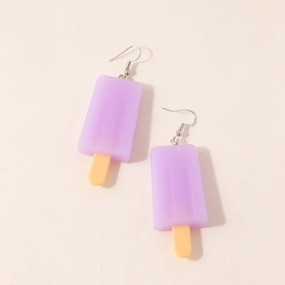 Europe And America Cross Border Fashion Popular Creative New Cute Simulation Donut Earrings Minimalist Creative Color Ice Cream Earrings Jewelry