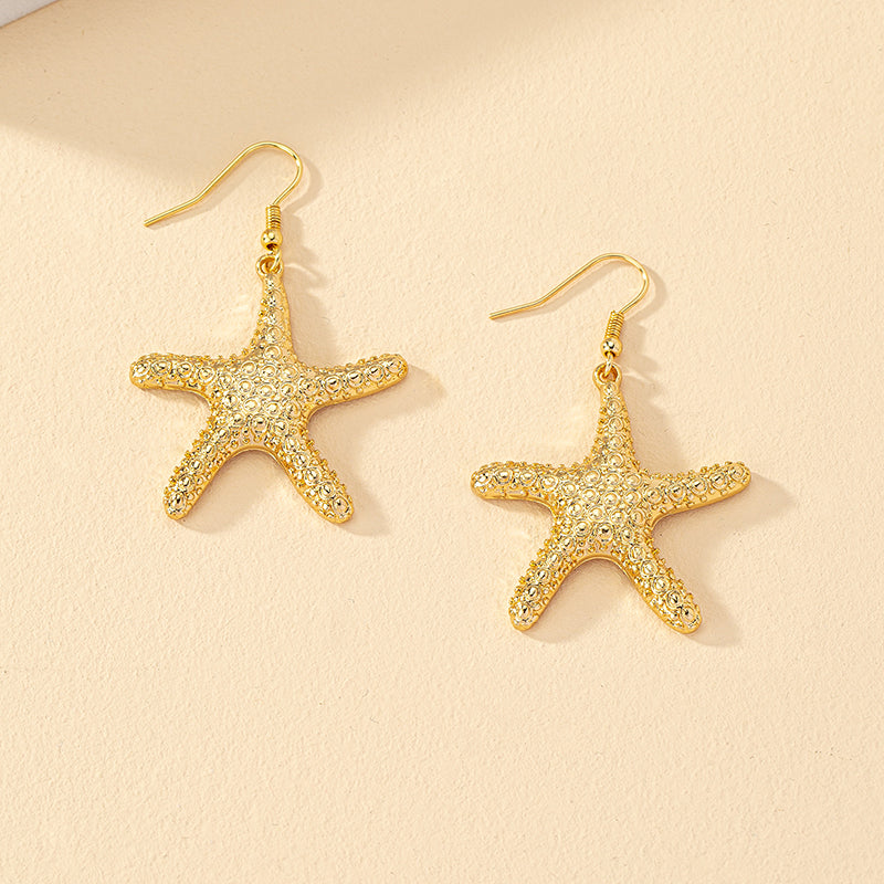 Wholesale Jewelry 1 Pair Ins Style Vacation Starfish Alloy Drop Earrings