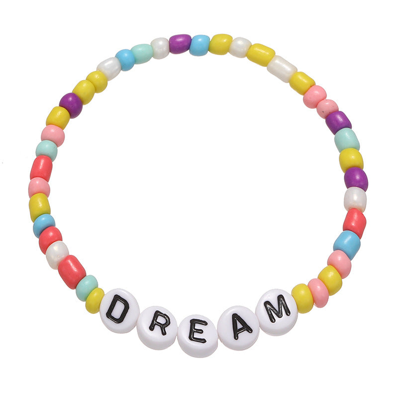 1 Piece Simple Style Letter Glass Irregular Kid's Bracelets