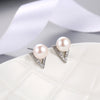 1 Pair Elegant Triangle Copper Inlay Zircon Ear Studs