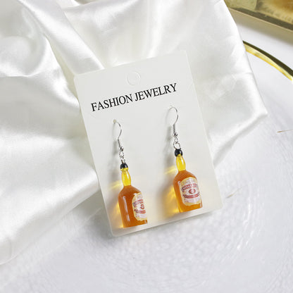 1 Pair Retro Bottle Plastic Resin Women's Drop Earrings