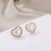 Simple Style Leaf Alloy Inlay Zircon Women's Earrings Ear Studs