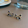 Simple Style Leaf Alloy Inlay Zircon Women's Earrings Ear Studs