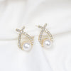 Simple Style Leaf Alloy Inlay Zircon Women's Earrings Ear Studs