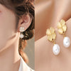 Simple Style Leaf Alloy Inlay Zircon Women's Earrings Ear Studs