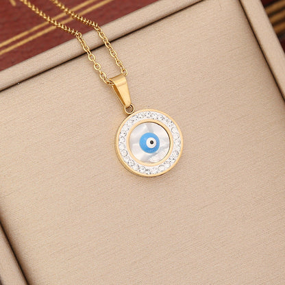 Eye Necklace Double-layer Chain Stainless Steel Clavicle Chain