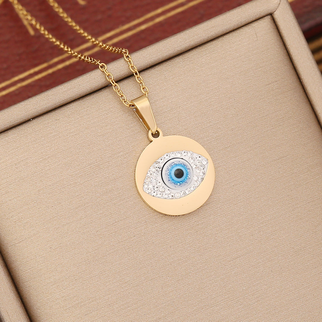 Eye Necklace Double-layer Chain Stainless Steel Clavicle Chain