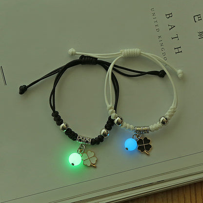 1 Pair Cute Heart Shape Cat Candy Rope Luminous Couple Bracelets