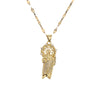 Vintage Style Human Copper Gold Plated Zircon Pendant Necklace In Bulk