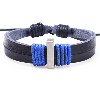 1 Piece Casual Simple Style Letter Alloy Leather Patchwork Unisex Wristband