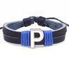 1 Piece Casual Simple Style Letter Alloy Leather Patchwork Unisex Wristband