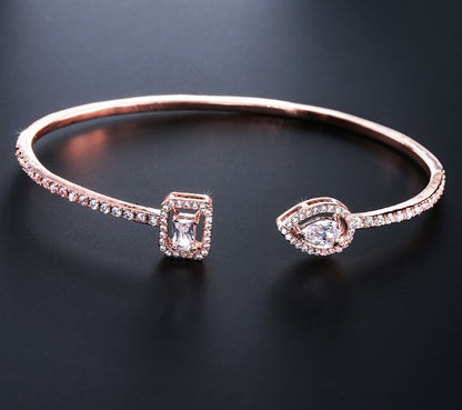 1 Piece Fashion Water Droplets Copper Inlay Zircon Bangle