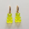 1 Piece Cute Bear Resin Copper Inlay Zircon Drop Earrings