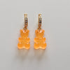 1 Piece Cute Bear Resin Copper Inlay Zircon Drop Earrings