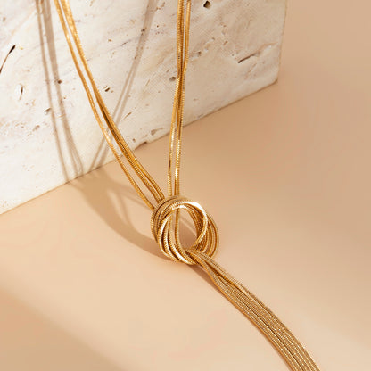 Fashion Knot Metal Plating Copper Women's Long Necklace