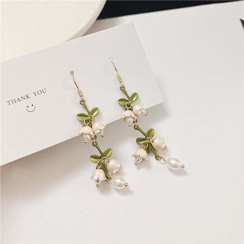 1 Piece 1 Pair Japanese Style Flower Alloy Enamel Women's Jewelry Set