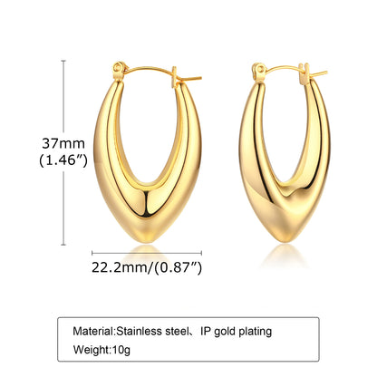 1 Pair Simple Style U Shape Stainless Steel Plating Earrings