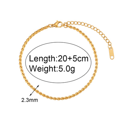 1 Piece Fashion Solid Color Stainless Steel Freshwater Pearl Plating Inlay Zircon 18k Gold Plated Women's Anklet