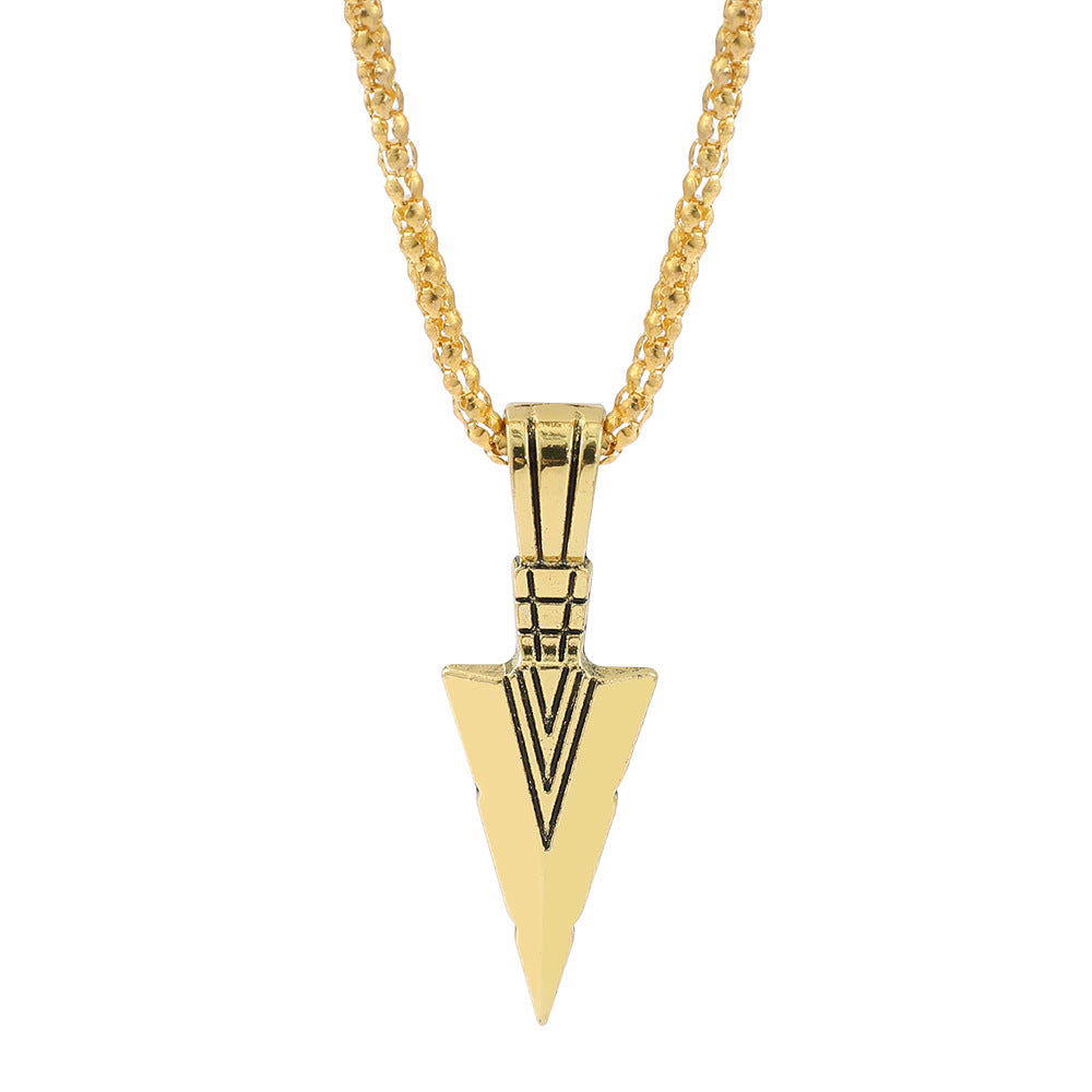 Cross-border European And American Personalized Triangle Spearhead Men's Necklace Retro Arrow Necklace Pendant Accessories