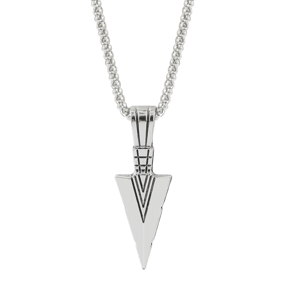 Cross-border European And American Personalized Triangle Spearhead Men's Necklace Retro Arrow Necklace Pendant Accessories