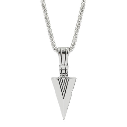 Cross-border European And American Personalized Triangle Spearhead Men's Necklace Retro Arrow Necklace Pendant Accessories