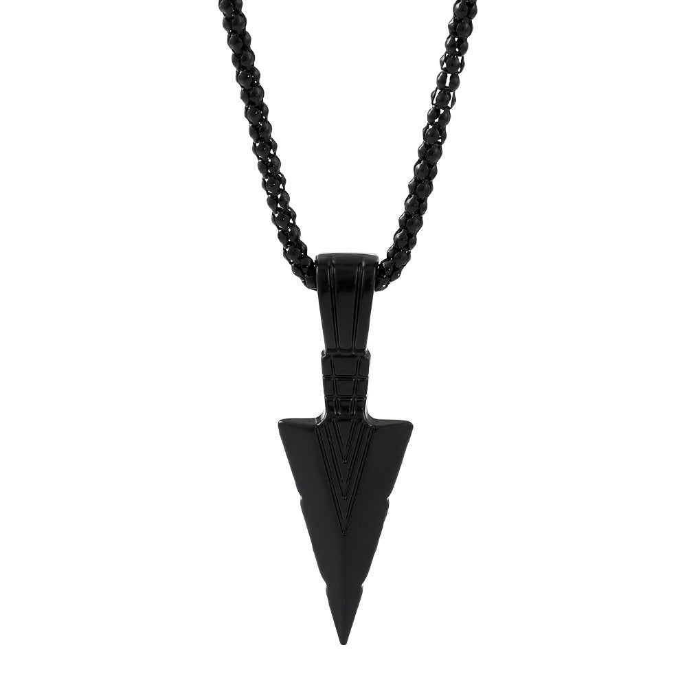 Cross-border European And American Personalized Triangle Spearhead Men's Necklace Retro Arrow Necklace Pendant Accessories