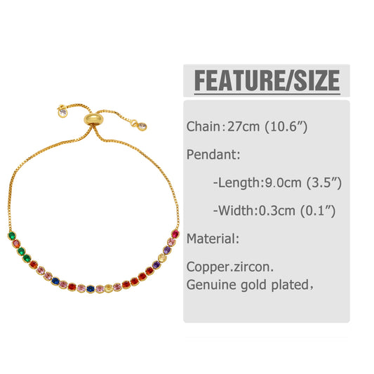Simple Style Round Copper 18k Gold Plated Zircon Bracelets In Bulk