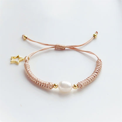 1 Piece Ethnic Style Star Artificial Pearl Line Handmade Women's Bracelets