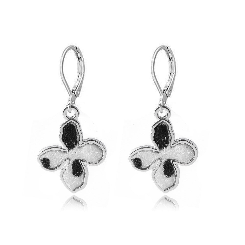 1 Pair Fashion Cow Pattern Star Butterfly Alloy Plating Women's Drop Earrings