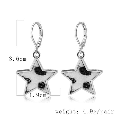 1 Pair Fashion Cow Pattern Star Butterfly Alloy Plating Women's Drop Earrings