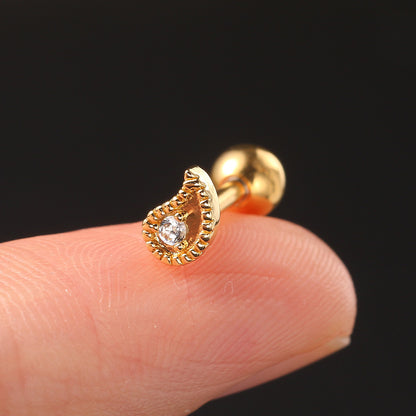 1 Piece Fashion Geometric Copper Inlay Zircon Ear Studs